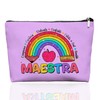 EKGJW Spanish Maestra Teacher Gifts Makeup Bag for Women Girls,Teacher Cosmetic Bag,Maestra Spanish Appreciation Gifts for Women（Purple）