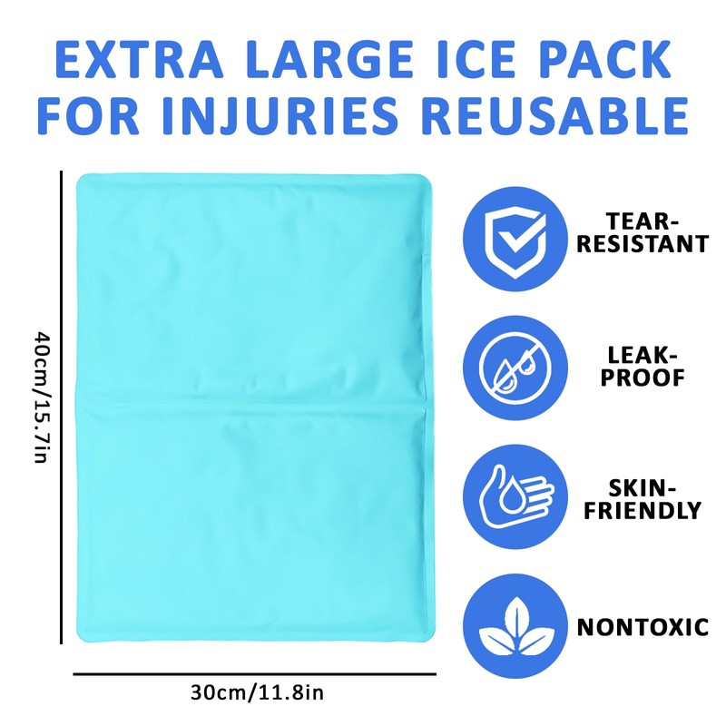 Large Nylon Gel Ice Pack - Reusable Soft Cold Therapy