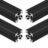 4PCS 350mm 2020T Linear Rail Aluminum, European Standard Anodized Black
