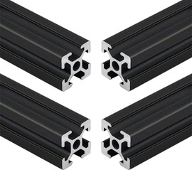 4PCS 350mm 2020T Linear Rail Aluminum, European Standard Anodized Black Automatic Device Framework DIY Material for 3D Printer and CNC Machine (350mm Black)