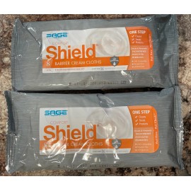 Sage 7905 Comfort Shield Barrier Cream Cloths 2 Packs W 8 In Each =16  EXP 7/21