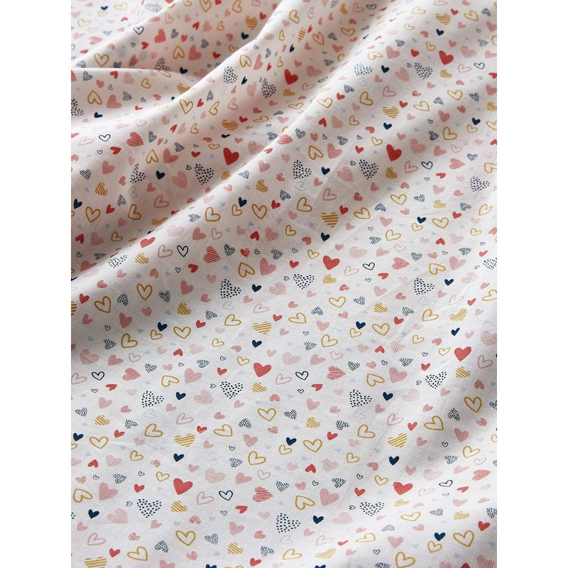 Vertbaudet Children's Bed Linen Set "Happy Hearts" Pink/Multicoloured Printed 140