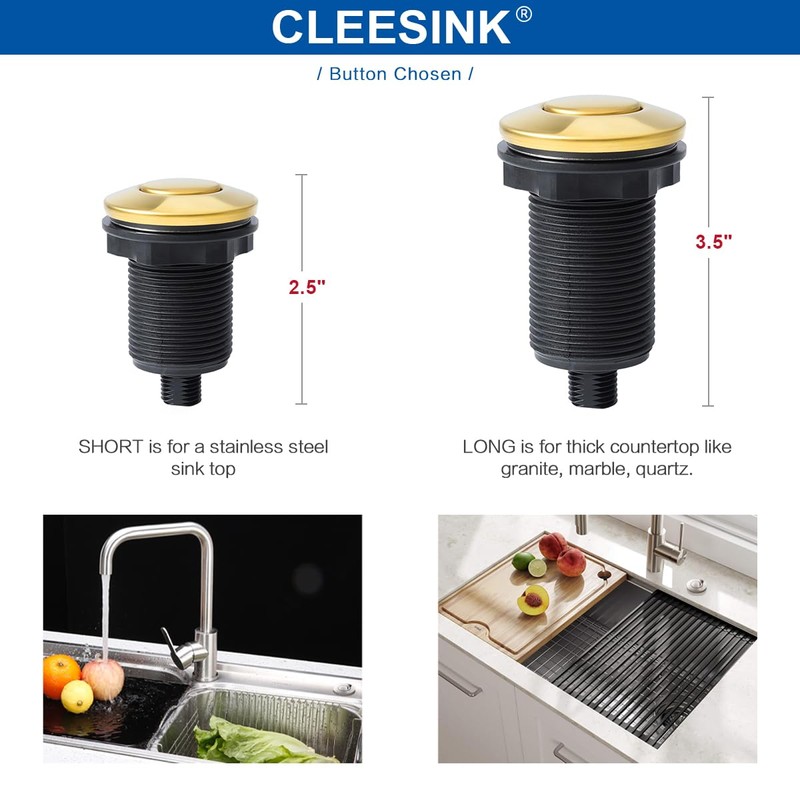 CLEESINK Garbage Disposal Switch, Cordless Air On Off Kit for