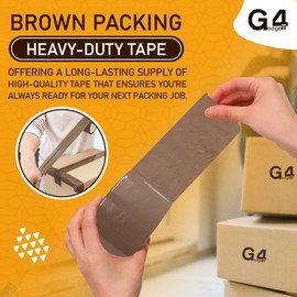 G4GADGET Pack of 3 Strong Brown Packing Tape – 48mm x 60m – Heavy Duty Parcel Tape for Moving Boxes, Shipping, and Packaging