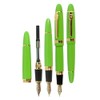 Pluma estilográfica Jinhao 159, punta mediana 18KGP, borde dorado, verde