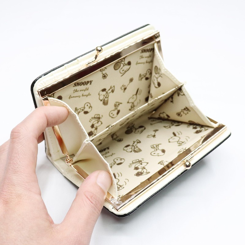 Snoopy Women's Wallet, Wallet, Bifold Case, Popular, Character Brooch, Purple