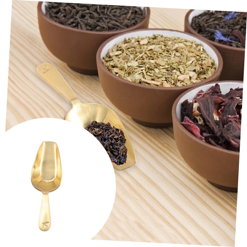 Zerodeko 3pcs Quality Small Tea Spoons Metal Leaf Scoop Bean