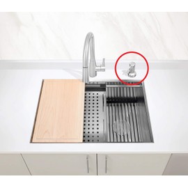 ZUHNE Built In Soap Dispenser Pump for Kitchen Sink, Top Refill, Stainless Finish