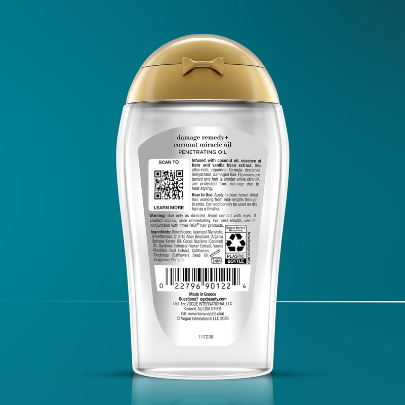 OGX, Tratamiento Capilar Reparador de Aceite de Coco, 100 ml