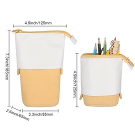 YeahBoom Pencil Case Zip, 2-in-1 Pencil Case and Pen Holder, Pencil Case Girls, Stand Pencil Holder, Telescopic Pencil Case, Pen Holder for Teenagers, Students, blue, Modern and multifunctional