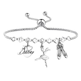 SEIRAA Dance Bracelet Ballet Teacher Jewelry I Love Dance Gift Dance Charm Bracelet For Dancing Lovers (Dance Bracelet)
