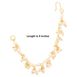 Jwellmart Indian Bollywood Gold Plated Faux Pearl Ear Chains for Earring support Traditional Jewelry