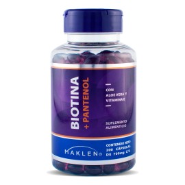 Biotina + Pantenol, Vitamina E | 200 Softgels | Maklen
