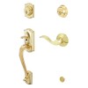 Schlage F62CAM505ACC605RH Camelot Handleset Keyed 2-Sides with Accent Right-handed Lever,