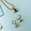 14k volume heart plump one-touch silver earrings volume heart plump