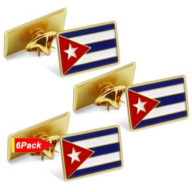 6 Pack-Cuba Flag Pins Bulk -1” Metal Patriotic Cuban Lapel Pins Badge Souvenir For Hat Bag Travel Gifts