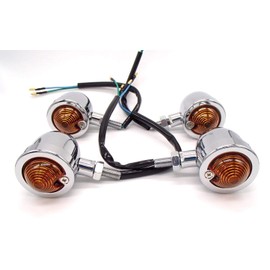 Karun Steed Monkey Bullet Turn Signals Set of 4 Billet Bullet Bike Custom (Silver)