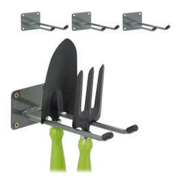 Relaxdays Wall Hook, 24 cm Long, Double Hook Wall, Tool Holder Garage, Workshop & Basement, Broom Holder Steel, Anthracite