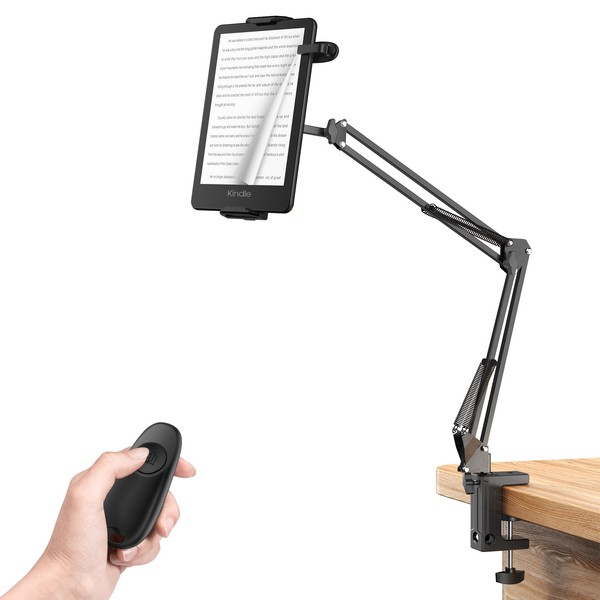 Kindle Holder with Remote Page Turner for Reading in Bed,