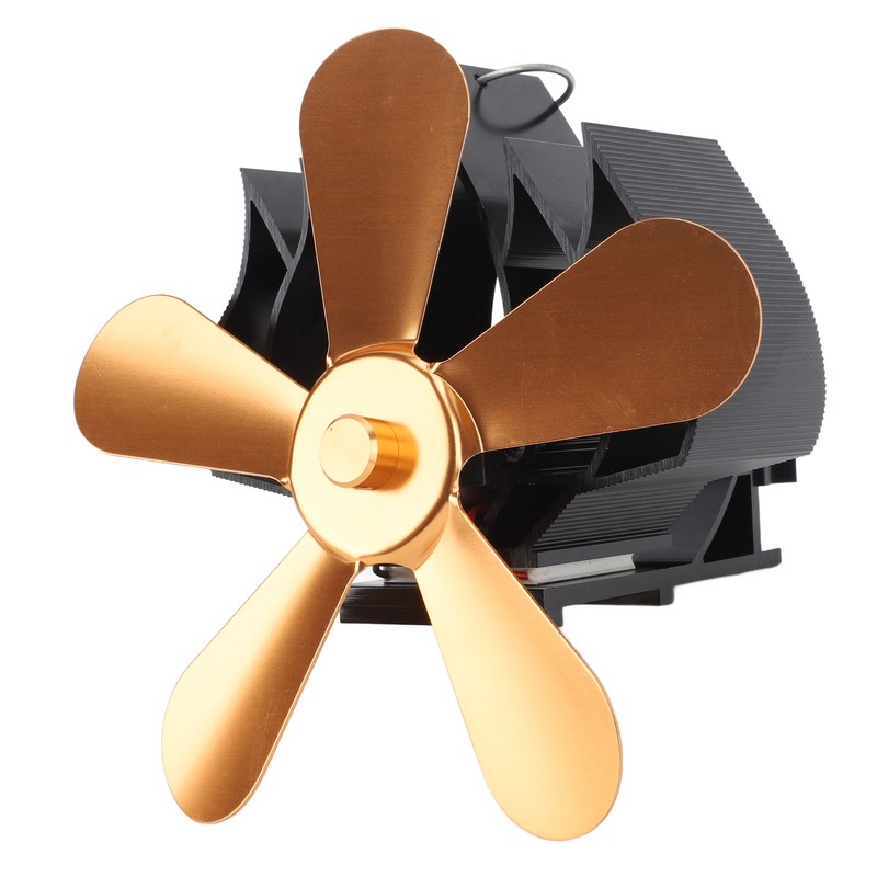 Wall Mounted Fireplace Fan 5 Blade Heat Powered Wood Stove