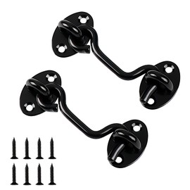 Zydiwo 2 Pack Barn Door Lock Stainless Steel Barn Door Lock Eye Latch Lock Hook with Screws for Barn Door Window Gate Cabin (3inch)