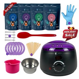 Premium Waxing Kit for Sensitive Skin – Hard Wax Beans Set for Body Hair Removal, Digital Display Wax Heater, Brazilian & Full Body Home Salon Use