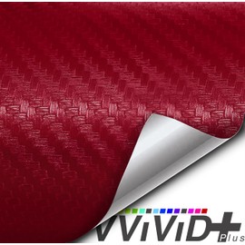 VViViD XPO Burgundy Dry Carbon Fiber Vinyl Wrap Roll with Air Release Technology (10ft x 5ft)
