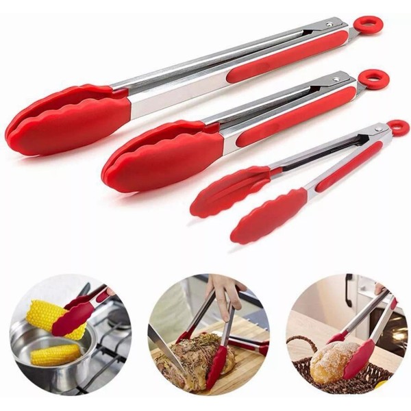 Baixi Pinzas De Cocina Silicona De Acero Inoxidable Para Cocina