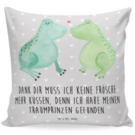 Mr. & Mrs. Panda Frog Love Cushion Cover 40 x 40 cm, Couple, Girlfriend, Husband, Kiss, Cushion Cover 40 x 40 cm, Frog King, Marriage