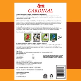 Lyric Lyric Cardinal Wild Bird Seed - Sunflower & Safflower Premium Bird Food Mix for Cardinals, Grosbeaks & Blue Jays - 18 lb bag