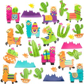 Baker Ross Llama Foam Stickers - Pack of 200, Foam Animal Stickers for Children (FC411)