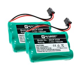Synergy Digital Cordless Phone Batteries, Compatible with Radio Shack 43-3705 Cordless Phone, (Ni-MH, 3.6V, 750 mAh), Combo-Pack Includes: 2 x SDCP-H328 Batteries