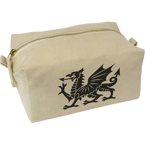 'Welsh Dragon' Canvas Wash Bag/Makeup Case (CS00038683)