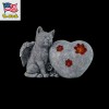Elegant Garden, Solar Powered Angel Cat Resin Sculpture with Glowing