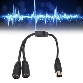 ASHATA 7 Pin Din to 2xDin Cable 0.7 Pin Din Male to Din Male MIDI Extender Coupler Cable Stereo Audio Adapter for Signal Output Radio Audio Equipment 0.98