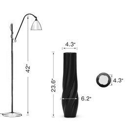 Modern Black Floor Vase, 24 Inch Tall Resin Home Decor Vases, Large Sturdy Vase for Living Room, Office, Bedroom Decor with 5" Opening for Dried Pampas Grass, Branches & Feathers