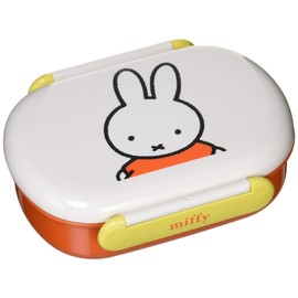 Kutsuwa MF567 Miffy Sealed Single Tier Oval Bento Box, White, Orange, Yellow, 9.1 fl oz (270 ml)