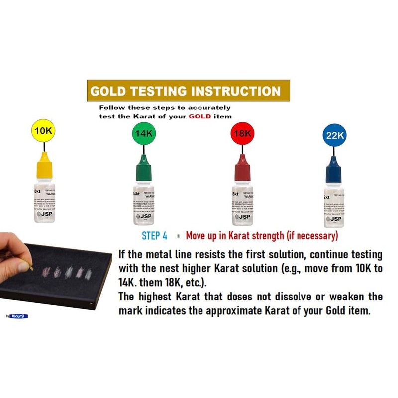 Waytest Gold Testing Jewelry 10K Testing Solution with Scrap Testing
