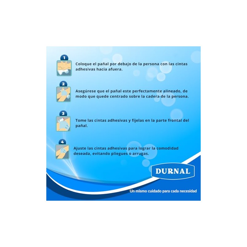 Pañal Desechable para Adultos Unisex, Durnal Max, Talla Grande, 10
