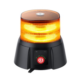 EYPINS Amber Rooftop Strobe Beacon Light - 72 LEDs 12 Flashing Modes Emergency Light, Magne-tic Rechargeable Waterproof Warning Light for Cars, Trucks, Trailers, Vans, and Construction Vehicles