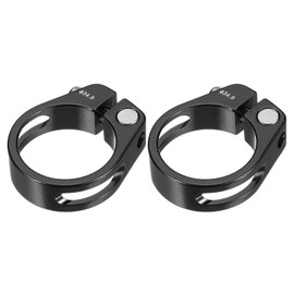 PATIKIL 34.9mm Cycles Bike Seat Post Clamp, 2 Pcs Aluminum Alloy Seat Tube Clip Bike Quick Release Clamp for Mountain Bike Road Bike Gear Track Bike Folding Bike Black