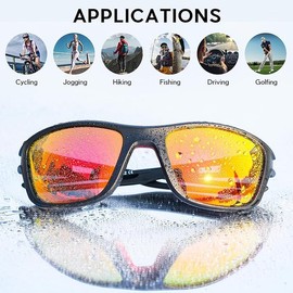 Solsun Sports Polarized Sunglasses For Men:Wrap Around Sunglasses UV 400 Protection, Cycling Fishing Pugs Shades for Woman