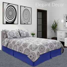 Mellanni Bed Skirt Full Size - Bed Skirting - 15-Inch Tailored Drop Pleated Dust Ruffle - Hotel Luxury Bedding - Wrinkle, Fade, Stain Resistant - 1 Bedskirt (Full, Royal Blue)