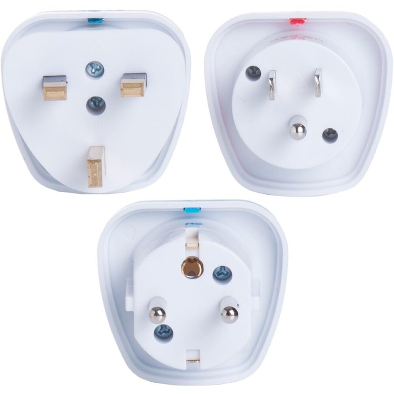Globite Travel Adaptor Multi Pack USA/UK/EU, White