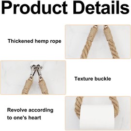 Rope Toilet Roll & Towel Holder - Jute Rope Bathroom Accessories for Rustic, Farmhouse, and Coastal Decor