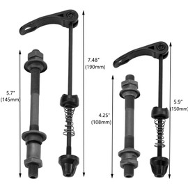 Pastlla 1 Pair Quick Release Bike Axle Skewer Wheel Hub, Front & Rear Bicycle Axle Hollow Shaft Specialized Replacement Parts for Road Bike, Mountain Bike, BMX, MTB