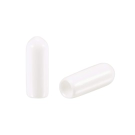 TA-VIGOR 100Pcs Rubber End Caps, 4mm ID Round Flexible Screw End Caps Thread Protectors, White Vinyl Bolt Covers Rubber Covers for Screws, Tubes, Cables, Wires, etc