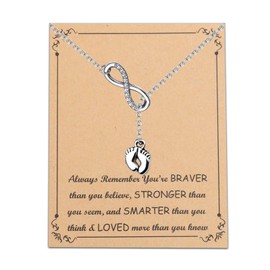 Baby Feet Love Infinity Necklace New Mom Necklace Gift for Your Friend Family (necklace s)