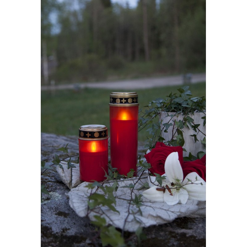 LED Grave Light Timer Red Height 12 cm