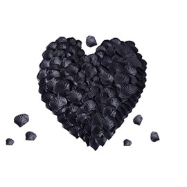 2000 Pieces Rose Petals Artificial Flower Petals Black Rose Petals for Wedding Decoration Every Day is Valentine's Day (Black)